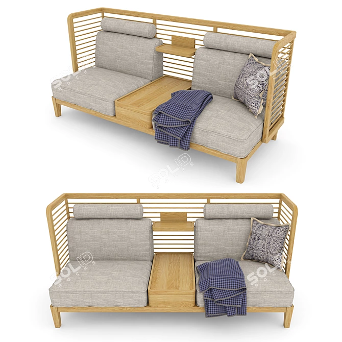 Modern Zen Corner Sofa 3D model image 3