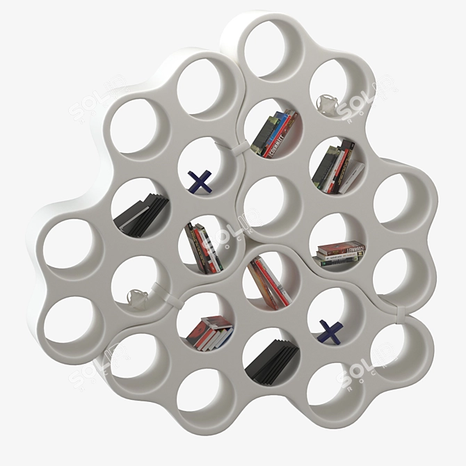 Cloud Bookcase: Innovative Design for Modern Spaces 3D model image 2