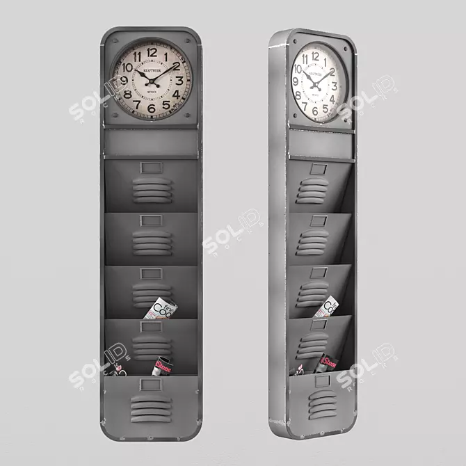 Sophisticated Steel Wall Clock 3D model image 1