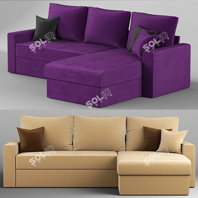 Velvet Corner Sofa: Verona by MebelVia 3D model image 2