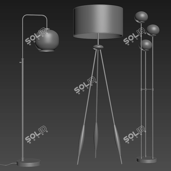 Versatile Modern Floor Lamps: Set 05 3D model image 2