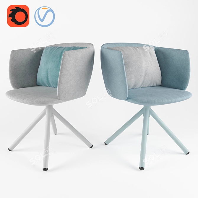 Classic Design Chair: Available in 2 Colors 3D model image 1