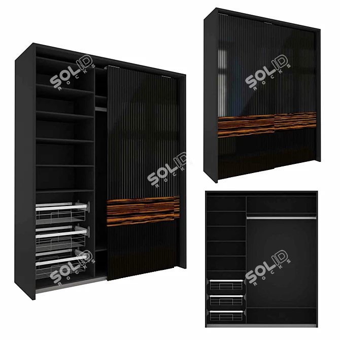 Sleek Wardrobe with PS10 Cinetto System 3D model image 1