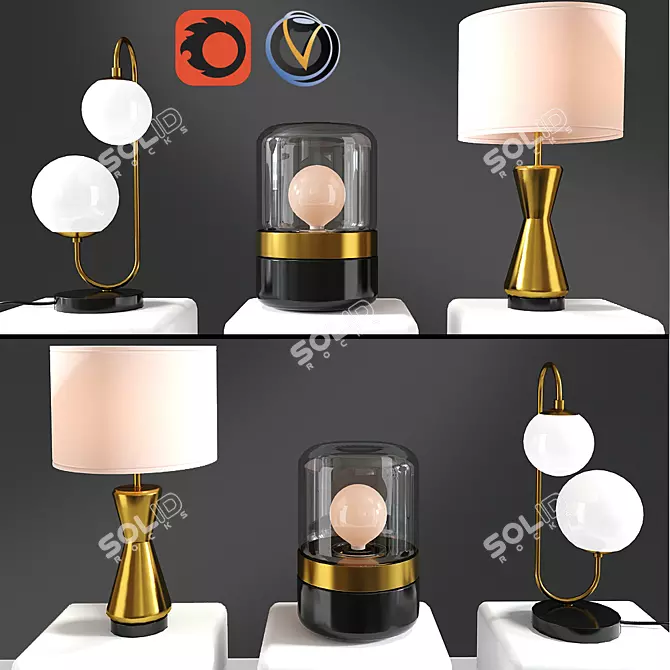 Versatile 3D Max & Vray/Corona Lamp 3D model image 1