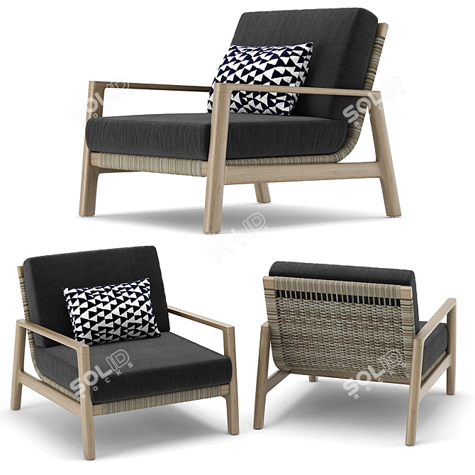 RH Outdoor Mesa Armchair: Refined Elegance for Your Outdoor Oasis 3D model image 1