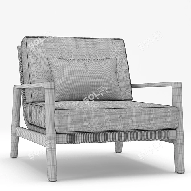 RH Outdoor Mesa Armchair: Refined Elegance for Your Outdoor Oasis 3D model image 3