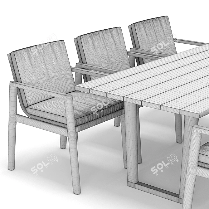 Modern Outdoor Dining Set 3D model image 3