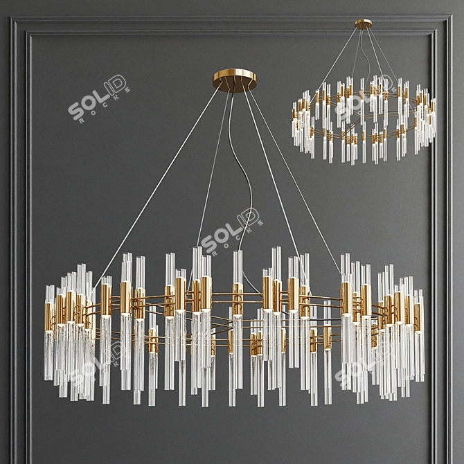 Ethereal Cascade Pendant Light 3D model image 1