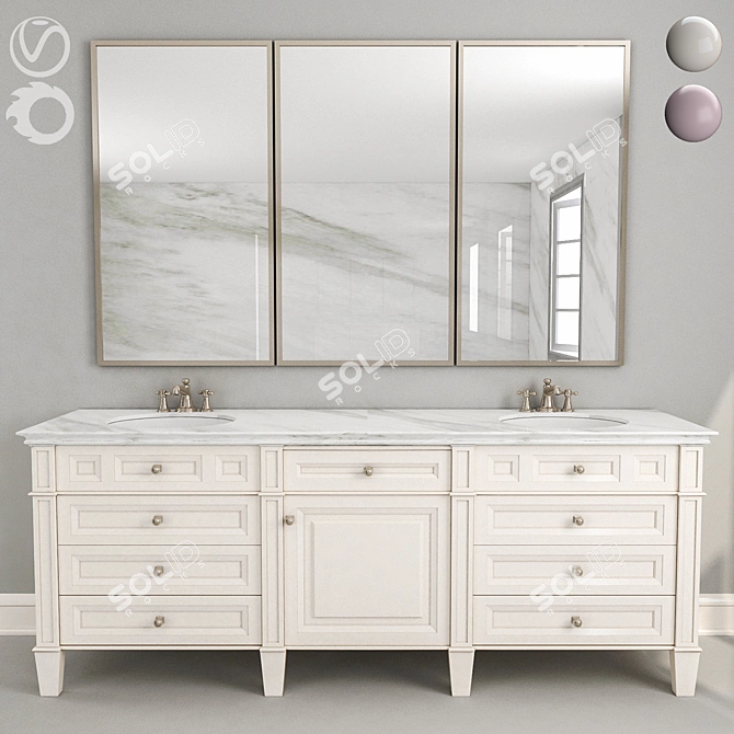 Master Bathroom Furniture Set 3D model image 1