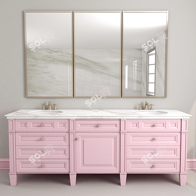 Master Bathroom Furniture Set 3D model image 2