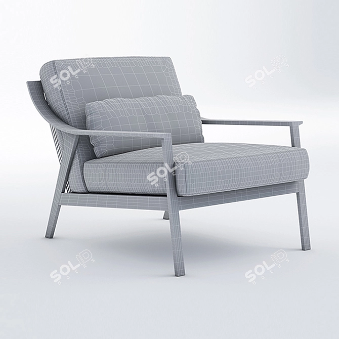 Elegant Lady Armchair: Stylish Comfort for Any Space 3D model image 3