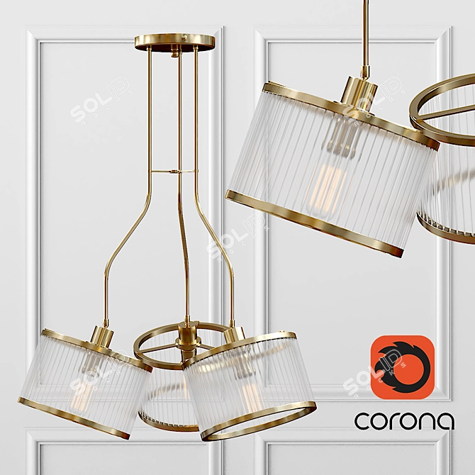 Elegant Eichholtz Ceiling Lamp 3D model image 1