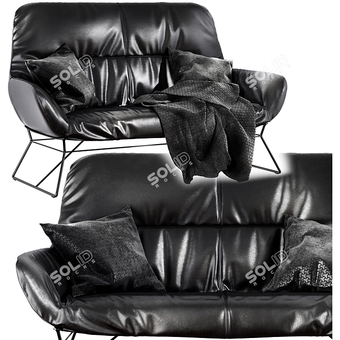 Elegant Leya Lounge Couch: Timeless Comfort & Style 3D model image 1