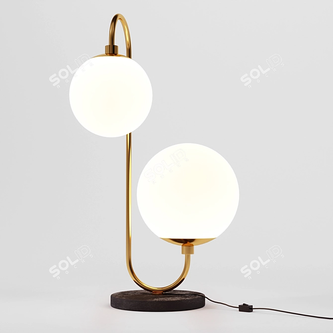 [Limited Edition] Pelle Asymmetrical Table Lamp 3D model image 1