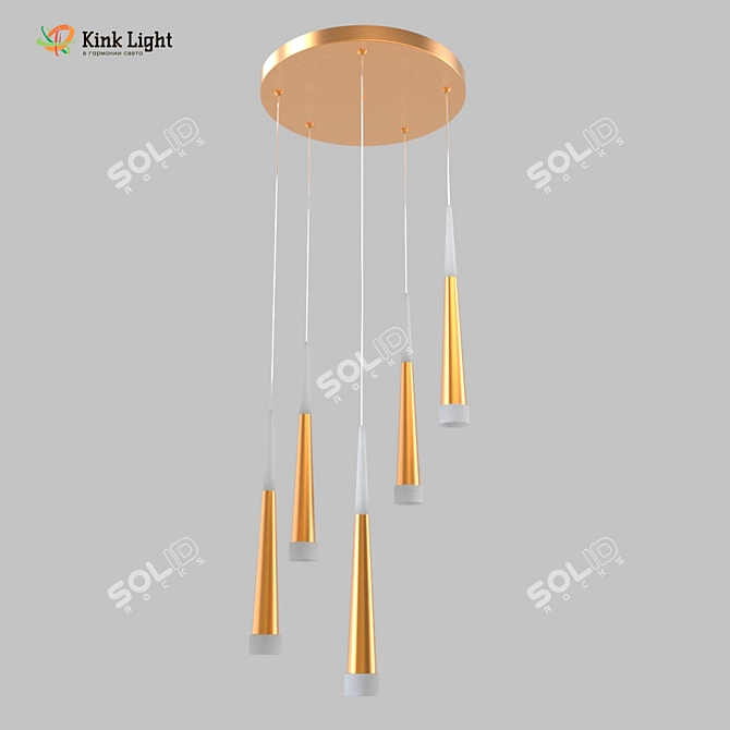 Golden Ray LED Suspended Lamp 3D model image 1