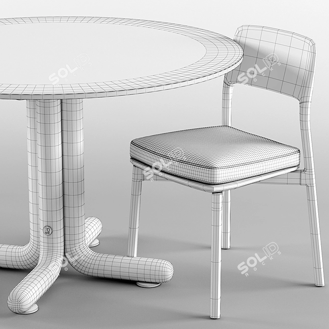 Modern Elegance: Emma Chair & Tondo Table 3D model image 3