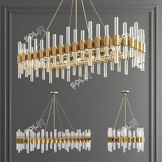 Sleek Elegance: Haskell Chandelier 3D model image 1