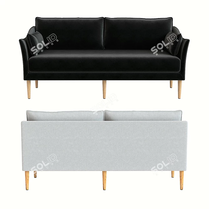 West Elm Antwerp Loveseat: Stylish and Spacious Seating 3D model image 2