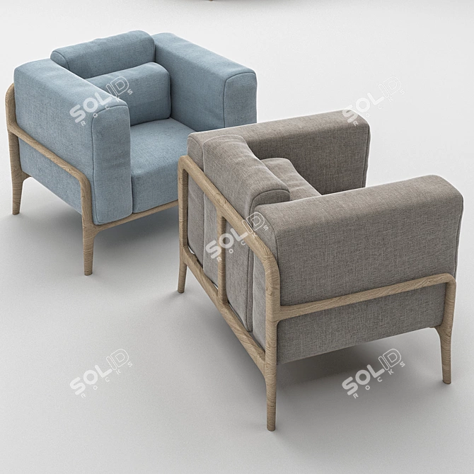 Cozy Fawn Armchair: Compact and Comfortable 3D model image 2