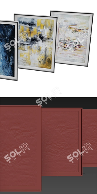 Artistic 3D Photo Frame Set 3D model image 3