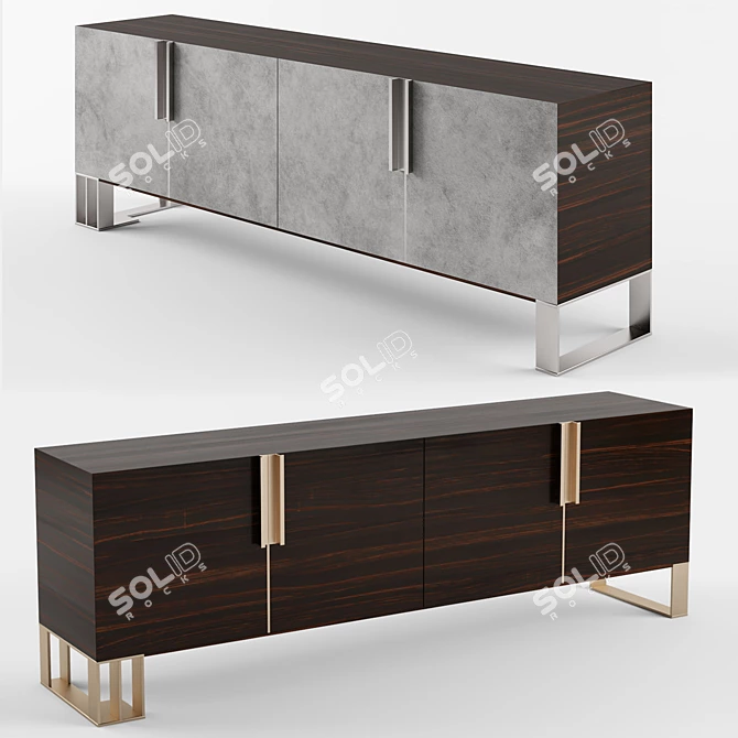 Solid Wood Capital Collection Sideboard 3D model image 1