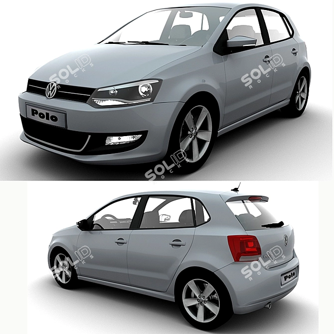 Volkswagen Polo 5dr 2010: High-Detail VRay Model 3D model image 2
