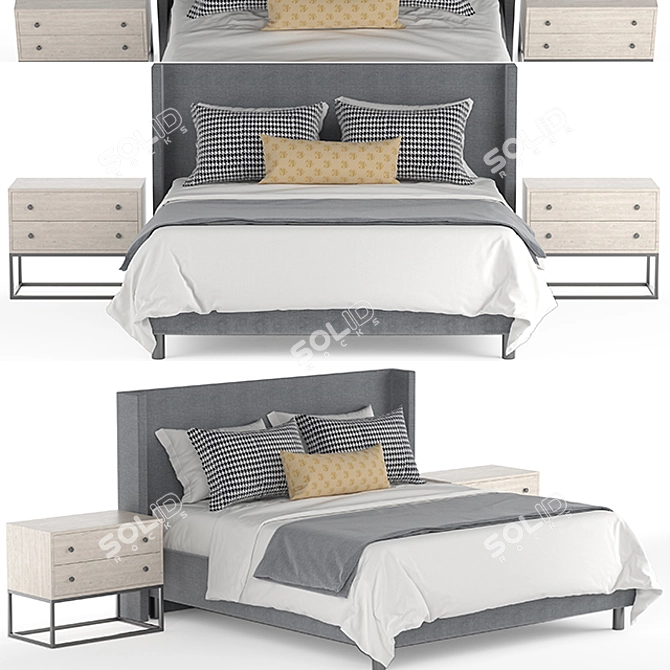 Stylish Studio McGee Bed 3D model image 1