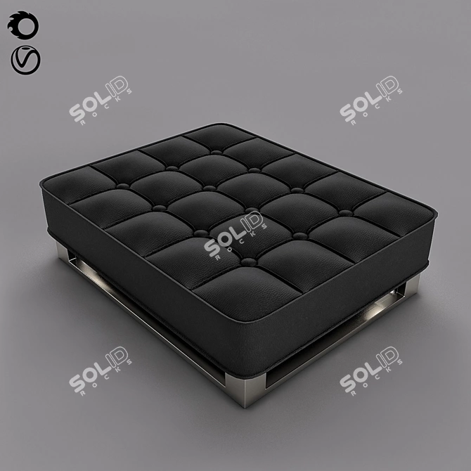 Luxury Leather Arm Chair Foot Rest 3D model image 1