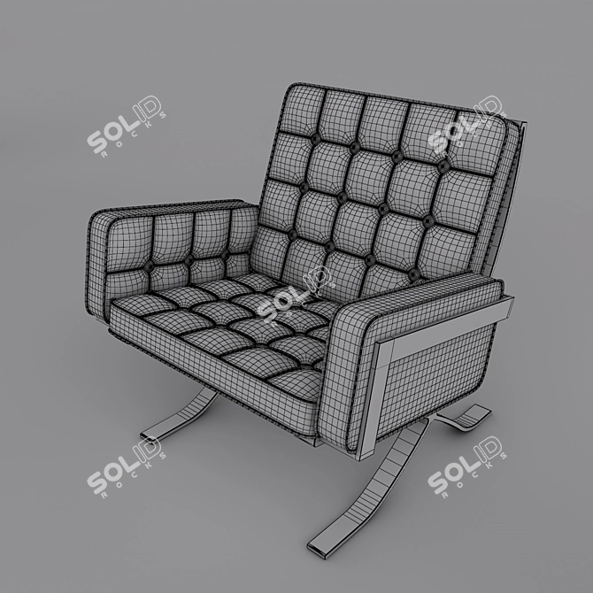 Luxury Leather Armchair with FBX 3D model image 2