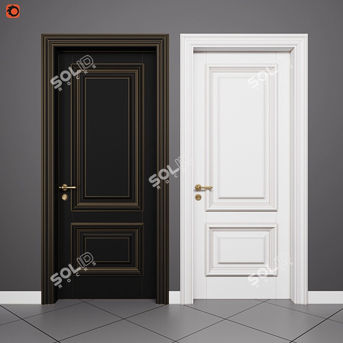 Elegant Interior Door 3D model image 1