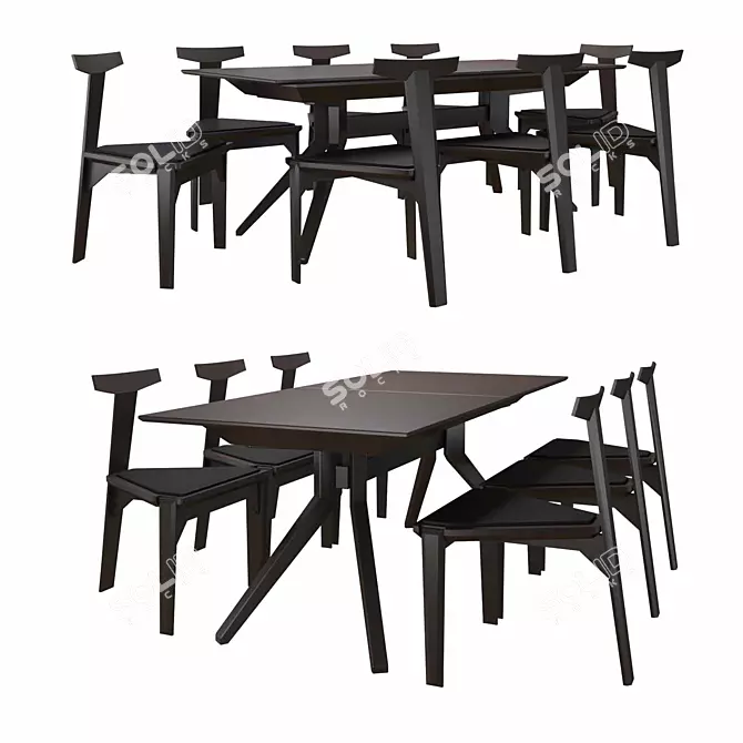 Samurai Dining Set 3D model image 1