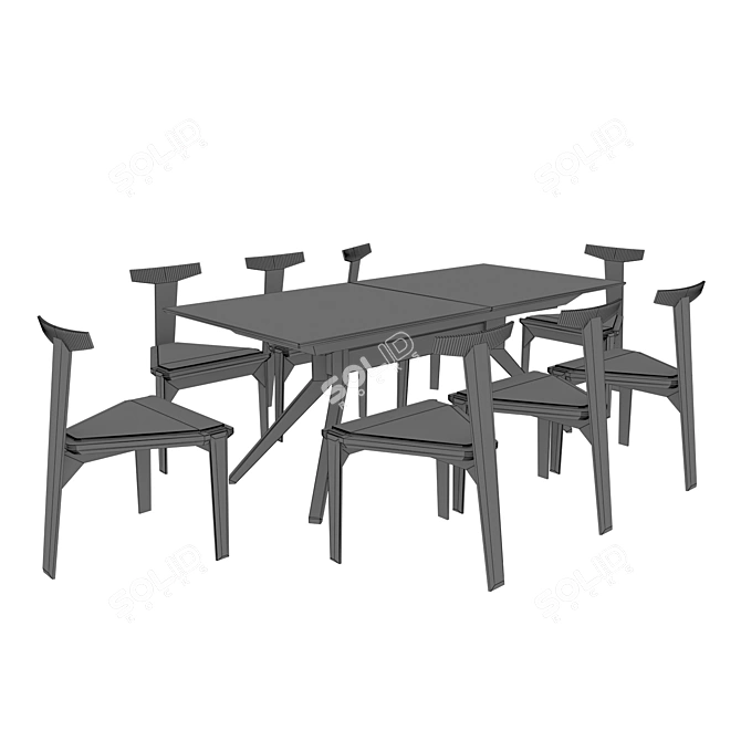 Samurai Dining Set 3D model image 2