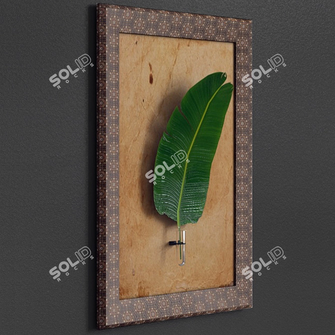 Tropical Vibes: Banana Leaf Wall Art 3D model image 1