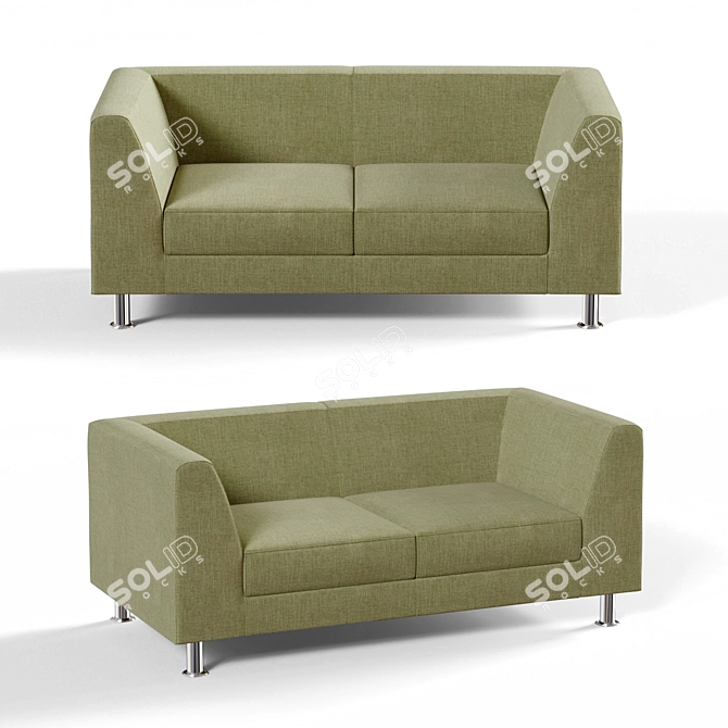 Evolution 2-Seater Sofa: Stylish and Comfortable 3D model image 1