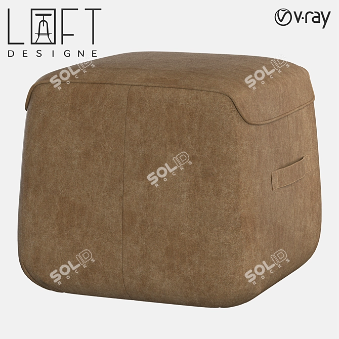 Poof LoftDesigne 1935 Model - Stylish and Versatile Seating 3D model image 1