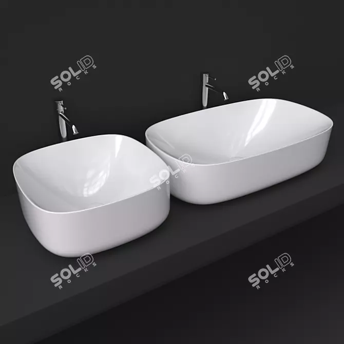 Moon Washbasin Collection | Ceramic Basin 3D model image 1