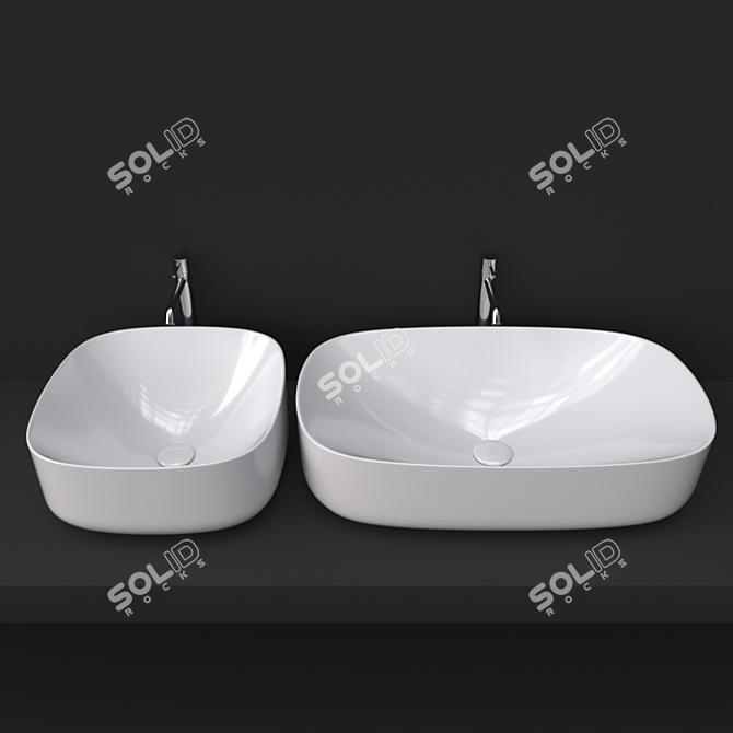 Moon Washbasin Collection | Ceramic Basin 3D model image 2