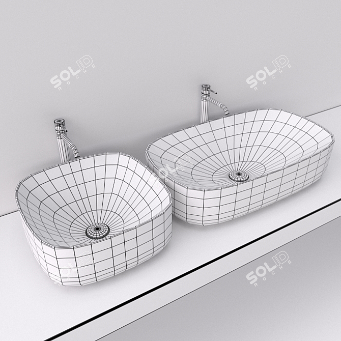 Moon Washbasin Collection | Ceramic Basin 3D model image 3