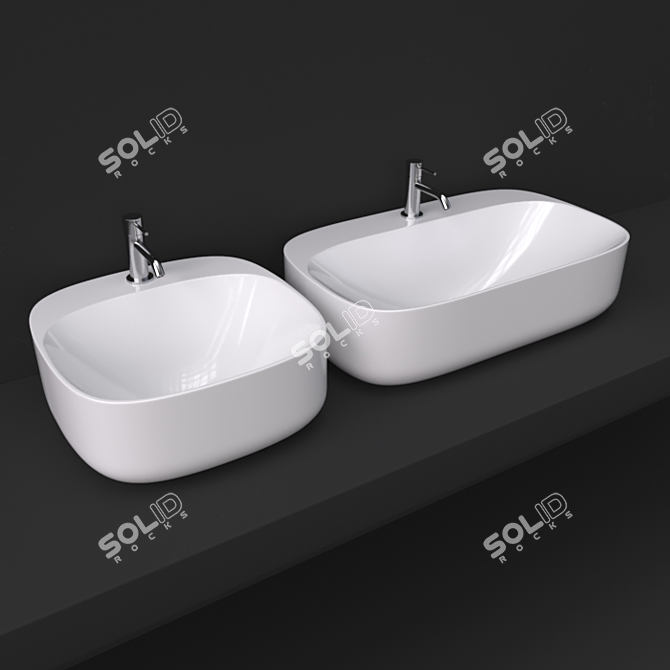 Stylish Scarabeo Moon Washbasin 3D model image 1