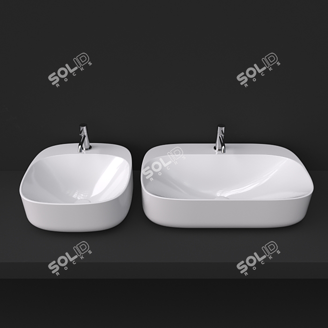 Stylish Scarabeo Moon Washbasin 3D model image 2