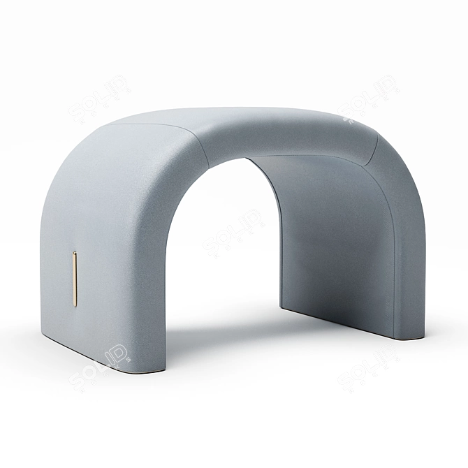 Elegant Eclipse Bench & Pouf: Modern Upholstered Design 3D model image 2