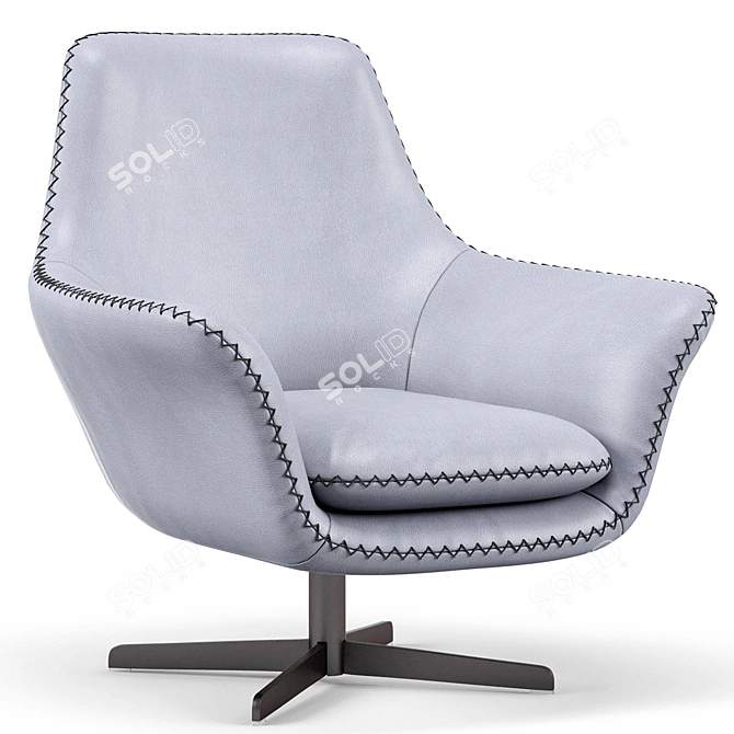 Bruce Gray Swivel Armchair 3D model image 1