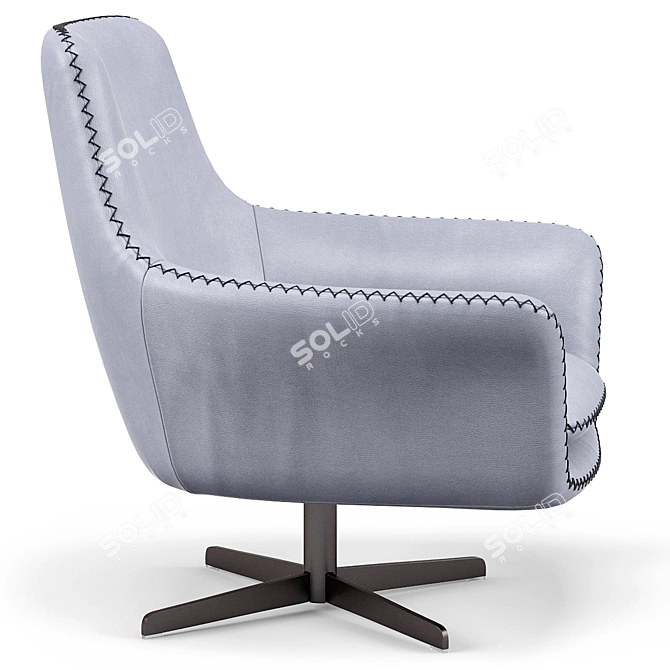 Bruce Gray Swivel Armchair 3D model image 2