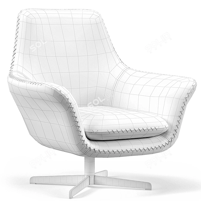 Bruce Gray Swivel Armchair 3D model image 3