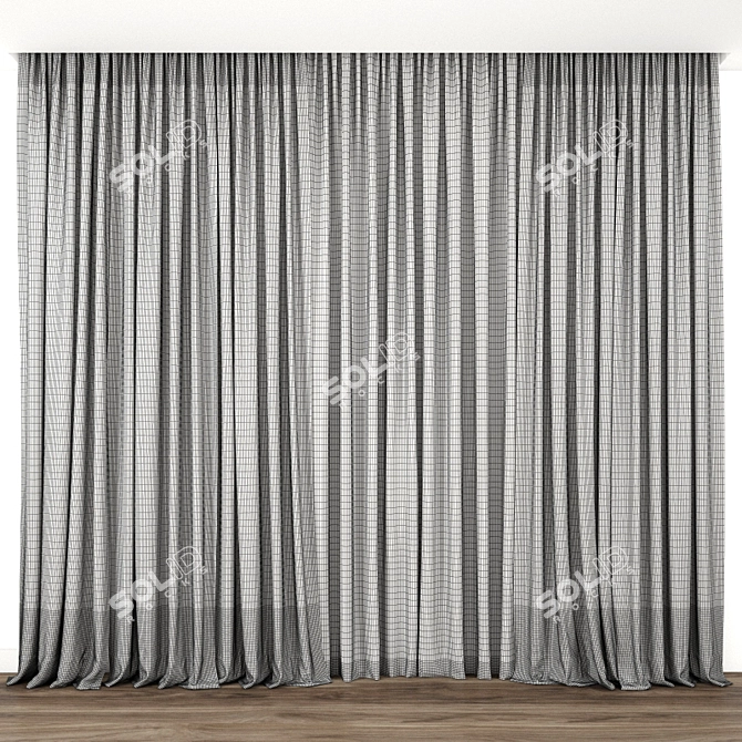 Elegant Curtain Design - Detailed Model 3D model image 2