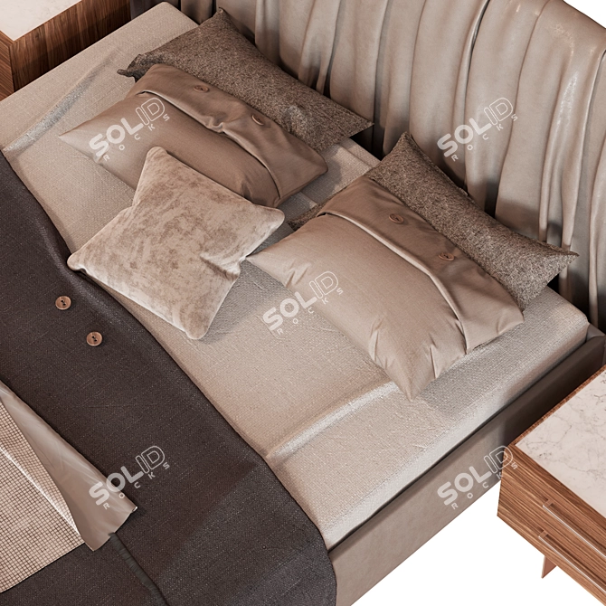 Modern Turkish-made Fuga Merlin Bed 3D model image 3