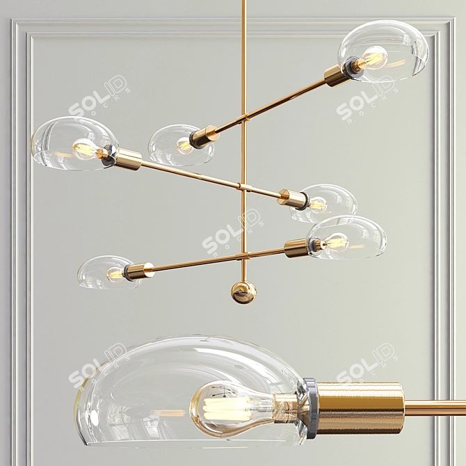 Sleek Tangle Pendant Chandelier 3D model image 1