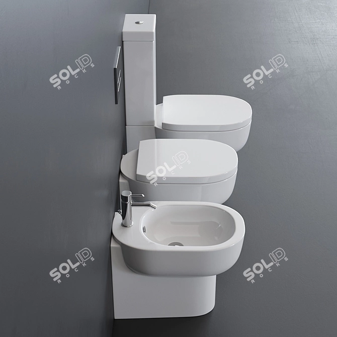 Galassia M2 55 Ceramic Toilet 3D model image 2