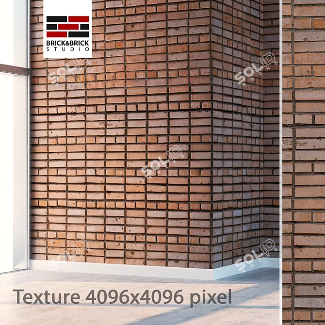 High Detail Seamless Brick Texture 3D model image 1