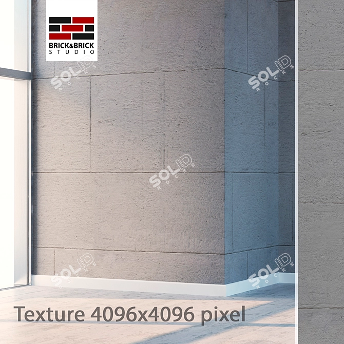 Seamless Detailed Concrete Texture 3D model image 1